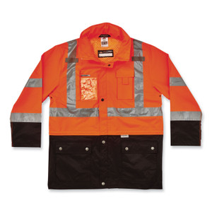 ergodyne GloWear 8386 Class 3 Hi-Vis Outer Shell Jacket, Polyester, 3X-Large, Orange, Ships in 1-3 Business Days (EGO25467) View Product Image
