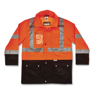 ergodyne GloWear 8386 Class 3 Hi-Vis Outer Shell Jacket, Polyester, 4X-Large, Orange, Ships in 1-3 Business Days (EGO25468) View Product Image