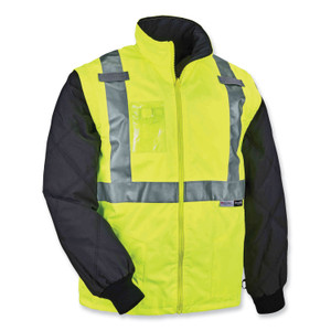 ergodyne GloWear 8287 Class 2 Hi-Vis Jacket with Removable Sleeves, 2X-Large, Lime, Ships in 1-3 Business Days (EGO25496) View Product Image