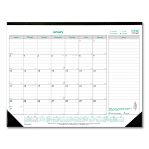 Brownline EcoLogix Monthly Desk Pad Calendar, 22 x 17, White/Green Sheets, Black Binding/Corners, 12-Month (Jan to Dec): 2024 View Product Image