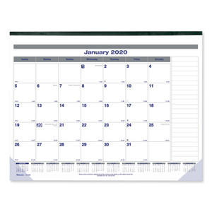 Blueline Net Zero Carbon Monthly Desk Pad Calendar, 22 x 17, White/Gray/Blue Sheets, Black Binding, 12-Month (Jan to Dec): 2024 View Product Image