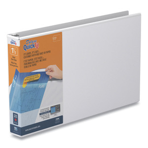 Stride QuickFit Ledger D-Ring View Binder, 3 Rings, 1.5" Capacity, 11 x 17, White View Product Image
