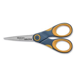 Westcott Non-Stick Titanium Bonded Scissors, 5" Long, Straight Gray/Orange Handle View Product Image