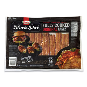 Hormel Black Label Fully Cooked Bacon, Original, 9.5 oz Package, Approximately 72 Slices/Carton, Ships in 1-3 Business Days (GRR90200109) View Product Image