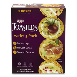 Keebler Toasteds Party Pack Cracker Assortment, 8 oz Box, 5 Assorted Boxes/Carton, Ships in 1-3 Business Days (GRR90000116) View Product Image