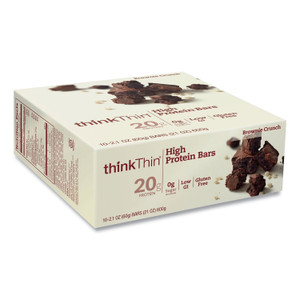 thinkThin High Protein Bars, Brownie Crunch, 2.1 oz Bar, 10 Bars/Carton, Ships in 1-3 Business Days (GRR20902478) View Product Image