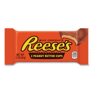 Reese's Peanut Butter Cups Bar, Full Size, 1.5 oz Bar, 2 Cups/Bar, 36 Bars/Box, Ships in 1-3 Business Days (GRR20900149) View Product Image