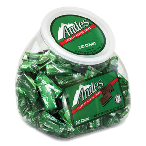 Andes Creme de Menthe Chocolate Mint Thins, 240 Pieces/40 oz Tub, 1 Tub/Carton, Ships in 1-3 Business Days (GRR20906034) View Product Image