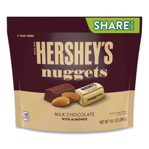 Hershey's Nuggets Share Pack, Milk Chocolate with Almonds, 10.1 oz Bag, 3/Pack, Ships in 1-3 Business Days (GRR24600442) View Product Image