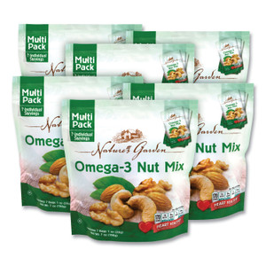 Nature's Garden Omega-3 Nut Mix, 1 oz Pouch, 7 Pouches/Pack, 6 Packs/Carton, Ships in 1-3 Business Days (GRR29400007) View Product Image