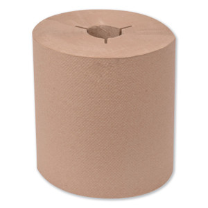 Tork Universal Hand Towel Roll, Notched, 1-Ply, 8" x 630 ft, Natural, 6 Rolls/Carton (TRK8031500) View Product Image