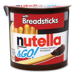 Nutella Hazelnut Spread and Breadsticks, 1.8 oz Single-Serve Tub, 16/Pack View Product Image