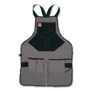 ergodyne Arsenal 5705 Extended Length Canvas Tool Apron, 13 Compartments, 25.5 x 34, Canvas, Gray, Ships in 1-3 Business Days (EGO13696) View Product Image