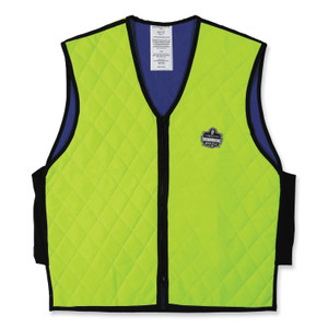 ergodyne Chill-Its 6665 Embedded Polymer Cooling Vest with Zipper, Nylon/Polymer, 3X-Large, Lime, Ships in 1-3 Business Days (EGO12537) View Product Image