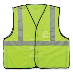 ergodyne GloWear 8216BA Class 2 Breakaway Mesh ID Holder Vest, Polyester, 4X-Large/5X-Large, Lime, Ships in 1-3 Business Days (EGO21099) View Product Image