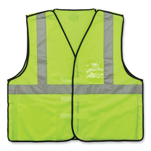 ergodyne GloWear 8216BA Class 2 Breakaway Mesh ID Holder Vest, Polyester, Large/X-Large, Lime, Ships in 1-3 Business Days (EGO21095) View Product Image