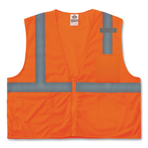 ergodyne GloWear 8210Z Class 2 Economy Mesh Vest, Polyester, Orange, X-Small, Ships in 1-3 Business Days (EGO21041) View Product Image