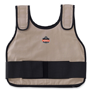 ergodyne Chill-Its 6230 Standard Phase Change Cooling Vest with Packs, Cotton, Small/Medium, Khaki, Ships in 1-3 Business Days (EGO12000) View Product Image
