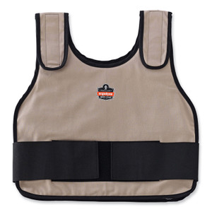 ergodyne Chill-Its 6230 Standard Phase Change Cooling Vest with Packs, Cotton, Large/X-Large, Khaki, Ships in 1-3 Business Days (EGO12010) View Product Image