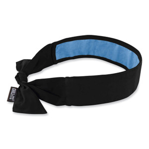 ergodyne Chill-Its 6700CT Cooling Bandana PVA Tie Headband, One Size Fits Most, Black, Ships in 1-3 Business Days (EGO12565) View Product Image