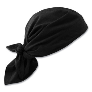 ergodyne Chill-Its 6710 Cooling Embedded Polymers Tie Bandana Triangle Hat, One Size Fits Most, Black, Ships in 1-3 Business Days (EGO12335) View Product Image