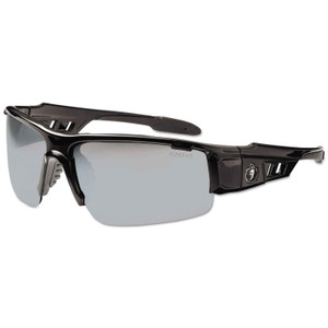 ergodyne Skullerz Dagr Safety Glasses, Black Frame/Silver Lens, Nylon/Polycarb, Ships in 1-3 Business Days (EGO52042) View Product Image