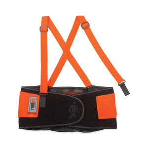 ergodyne ProFlex 100HV Economy Hi-Vis Spandex Back Support Brace, 2X-Large, 42" to 46" Waist, Black/Orange, Ships in 1-3 Business Days (EGO11886) View Product Image