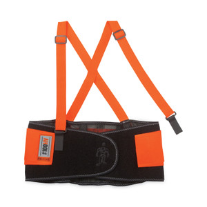 ergodyne ProFlex 100HV Economy Hi-Vis Spandex Back Support Brace, Small, 25" to 30" Waist, Black/Orange, Ships in 1-3 Business Days (EGO11882) View Product Image