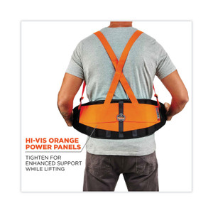 ergodyne ProFlex 100HV Economy Hi-Vis Spandex Back Support Brace, Medium, 30" to 34" Waist, Black/Orange, Ships in 1-3 Business Days (EGO11883) View Product Image