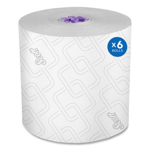 Scott Essential High Capacity Hard Roll Towel, 1-Ply, 8" x 950 ft, White, 6 Rolls/Carton (KCC02001) View Product Image