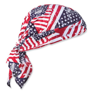 ergodyne Chill-Its 6710CT Cooling PVA Tie Bandana Triangle Hat, One Size Fits Most, Stars and Stripes, Ships in 1-3 Business Days (EGO12581) View Product Image