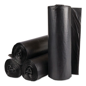 Inteplast Group Institutional Low-Density Can Liners, 30 gal, 0.58 mil, 30" x 36", Black, 25 Bags/Roll, 10 Rolls/Carton (IBSSL3036HVK) View Product Image