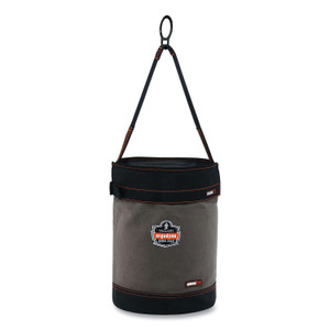 ergodyne Arsenal 5960T Canvas Hoist Bucket and Top with D-Rings, 12.5 x 12.5 x 17, Gray, Ships in 1-3 Business Days (EGO14860) View Product Image