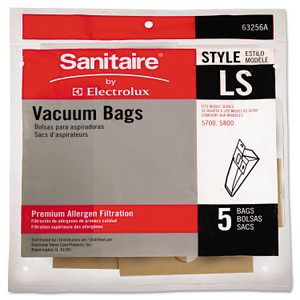 Sanitaire Commercial Upright Vacuum Cleaner Replacement Bags, Style LS, 5/Pack, 10 Packs/Carton (EUR63256A10CT) View Product Image