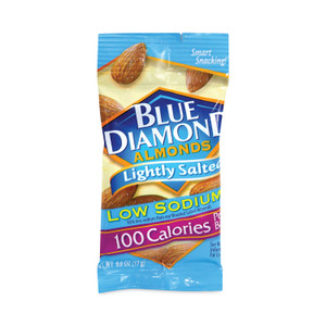 Blue Diamond Low Sodium Lightly Salted Almonds, 1.5 oz Bag, 42 Bags/Carton, Ships in 1-3 Business Days (GRR22000795) View Product Image