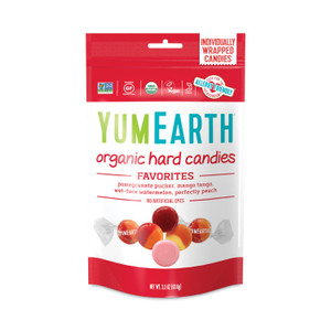 YumEarth Organic Favorite Fruit Hard Candies, 3.3 oz Bag, Assorted Flavors, 3 Bags/Pack, Ships in 1-3 Business Days (GRR27000031) View Product Image