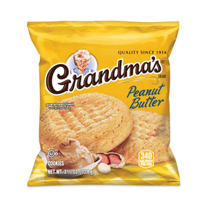 Grandma's Homestyle Peanut Butter Cookies, 2.5 oz Pack, 2 Cookies/Pack, 60 Packs/Carton, Ships in 1-3 Business Days (GRR29500063) View Product Image