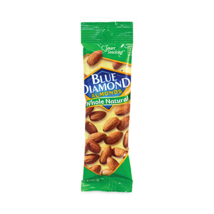 Blue Diamond Whole Natural Almonds, 1.5 oz Bag, 12 Bags/Carton, Ships in 1-3 Business Days (GRR20902634) View Product Image