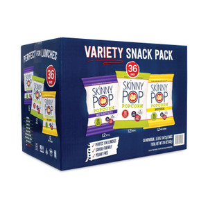 SkinnyPop Popcorn Popcorn Variety Snack Pack, 0.5 oz Bag, 36 Bags/Carton, Ships in 1-3 Business Days (GRR22001049) View Product Image