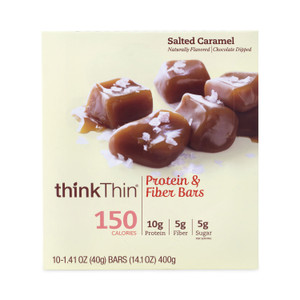 thinkThin High Protein Bars, Salted Caramel, 1.41 oz Bar, 10 Bars/Carton, Ships in 1-3 Business Days (GRR30700112) View Product Image