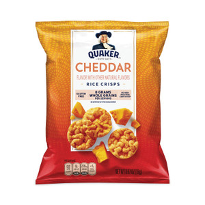 Quaker Rice Crisps, Cheddar Cheese, 0.67 oz Bag, 60 Bags/Carton View Product Image