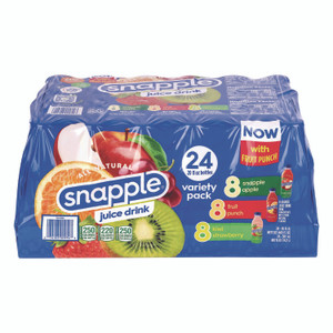 Snapple Juice Drink Variety Pack, Snapple Apple, Kiwi Strawberry, Mango Madness, 20 oz Bottle, 24/Carton View Product Image
