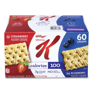 Kellogg's Special K Pastry Crisps, (36) Strawberry; (24) Blueberry, 0.88 oz, 2/Pouch, 30 Pouches/Carton View Product Image