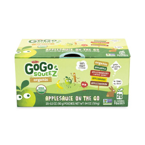 GoGo Squeez Fruit On The Go, Variety Applesauce, 3.2 oz Pouch, 20/Carton View Product Image