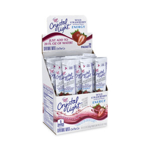 Crystal Light On-The-Go Sugar-Free Drink Mix, Wild Strawberry Energy, 0.13 oz Single-Serving, 30/Pack, 2 Packs/Carton View Product Image