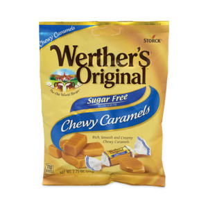 Werther's Original Sugar Free Chewy Caramel Candy, 2.75 oz Bag, 3/Pack, Ships in 1-3 Business Days (GRR30201006) View Product Image