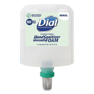 Dial Professional Antibacterial Foaming Hand Sanitizer Refill for Dial 1700 Dispenser, 1.2 L Refill, Fragrance-Free, 3/Carton View Product Image