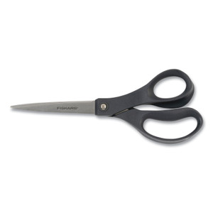 Fiskars Everyday Scissors, 8" Long, 3.25" Cut Length, Black Straight Handle, 6/Pack (FSK1067262) View Product Image
