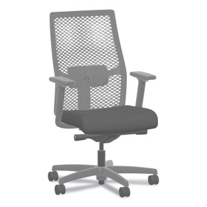 HON Ignition 2.0 Reactiv Mid-Back Task Chair, 17.25" to 21.75" Seat Height, Black Fabric Seat, Black Back View Product Image