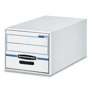 Bankers Box STOR/DRAWER Basic Space-Savings Storage Drawers, Letter Files, 14" x 25.5" x 11.5", White/Blue, 6/Carton View Product Image